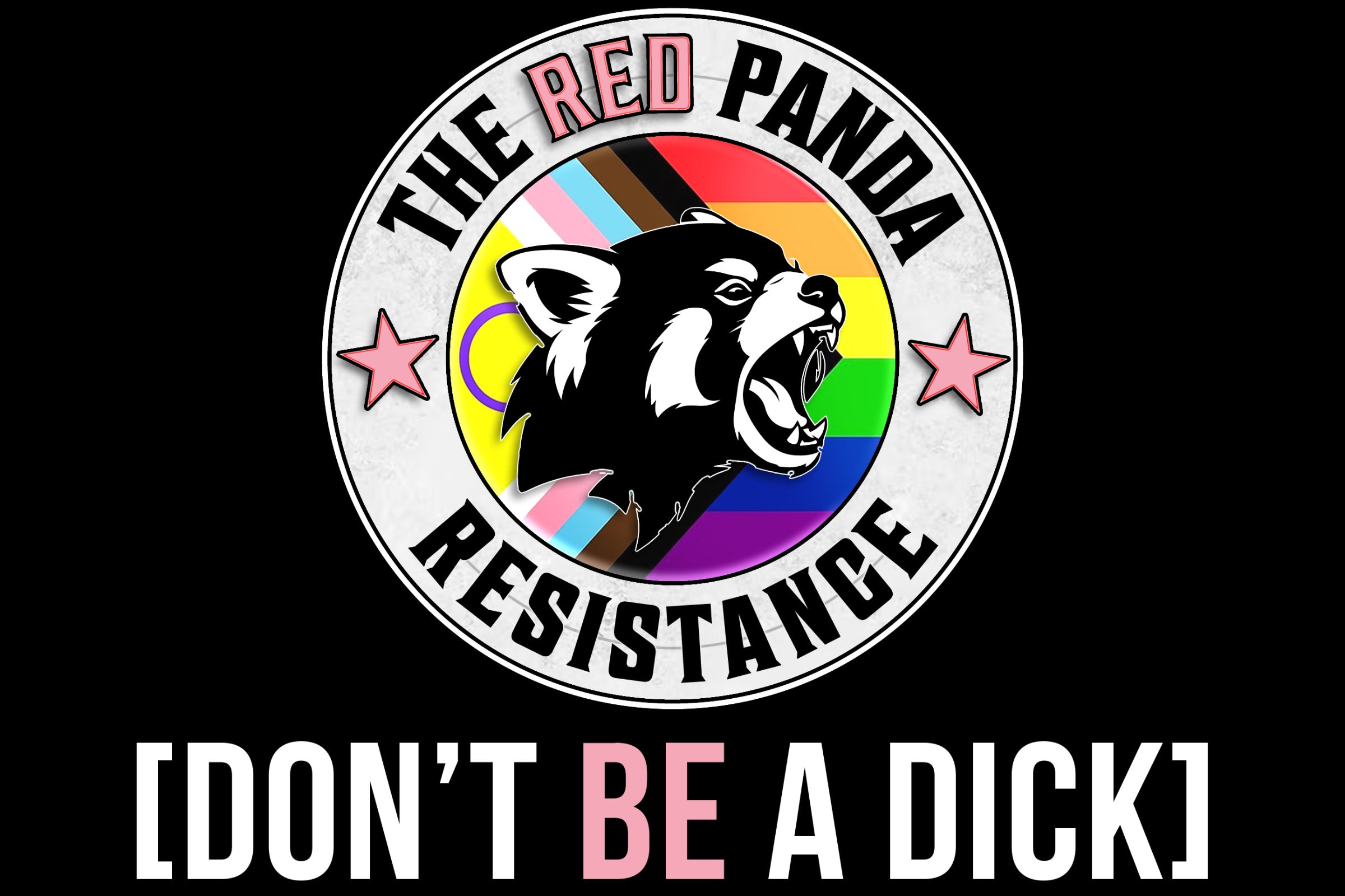 The Red Panda Resistance - Pride Panda - "Don't BE a Dick" Black T-Shirt